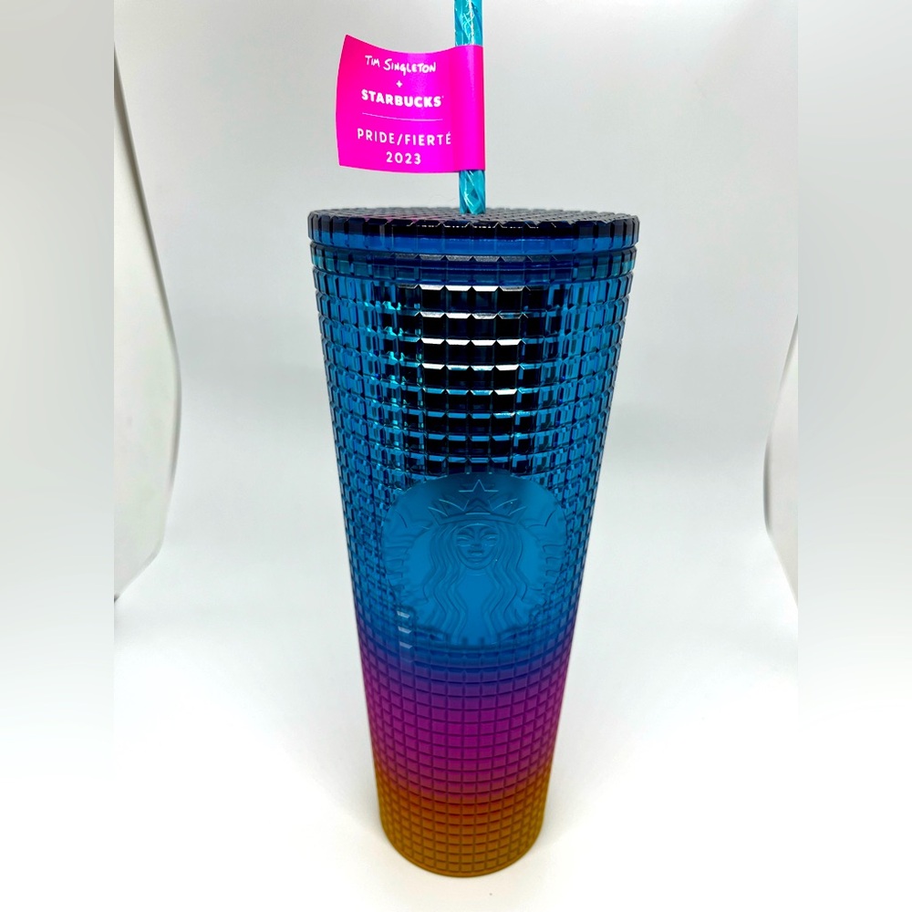 NWT STARBUCKS Tim Singleton Pride 2023 Rainbow Venti Cold Cup Tumbler